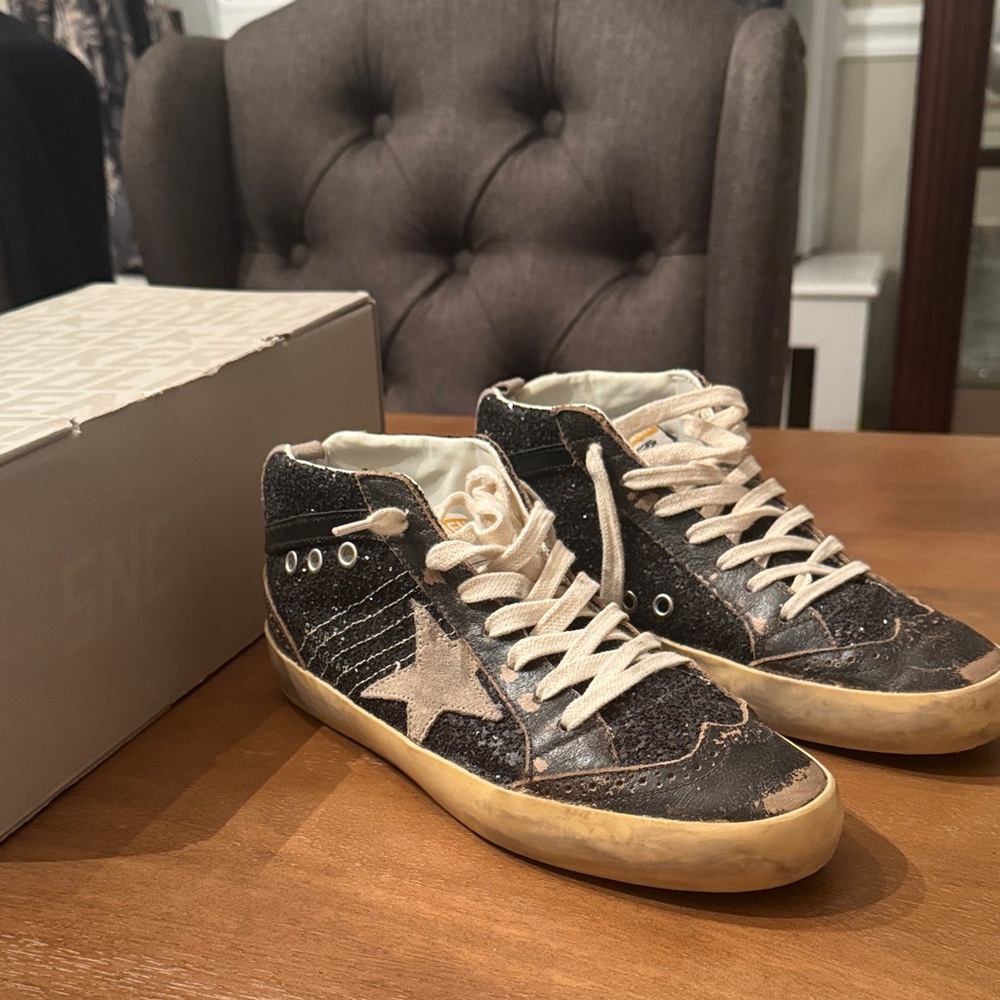 Golden Goose Black and White Athletic Shoes